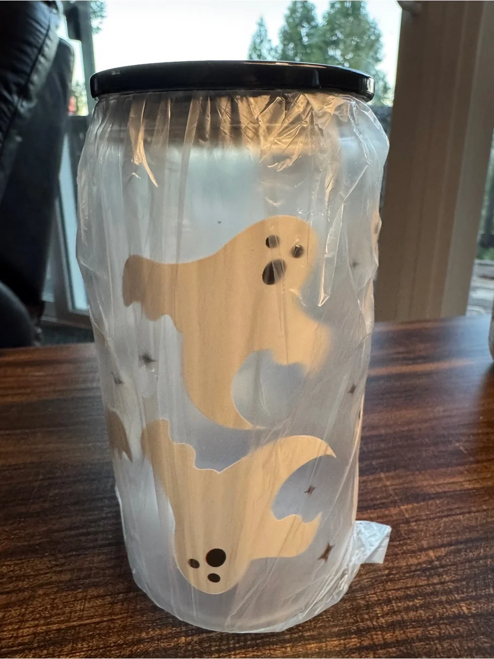 Halloween Ghost Tumbler Set with Straws - Orange & Black Lids